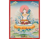 手繪佛教白度母唐卡藝術