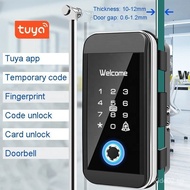 Tuya Bluetooth Digital Door Lock Office Glass Door Fingerprint Lock Code Password Lock