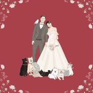 數碼 【韓系清新風格 婚紗插畫 婚紗似顏繪設計】電子檔