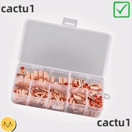 CACTU 250Pcs Copper Tube Connector, Multiple Models Copper Material Terminal Copper Connector, Termi