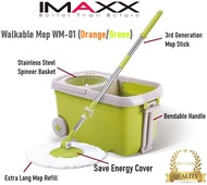 IMAXX Premium Quality Walkable Mop with 2 Mop Refill WM-01