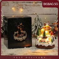 [bigbag.sg] 6.3inch Christmas Music Box Illuminated Music Resin House Ornament Gift for Kids