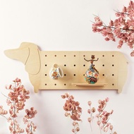 【DIY】木質洞洞板-洞物動物 大狗造型│壁掛置物架