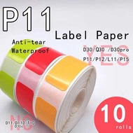 15*30 Label Colorful Adhesive Lable Paper Suit For P15 P11 P12 Tape D30 Thermal Label 15*30