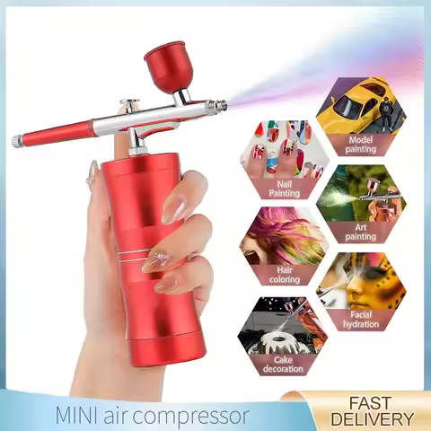 Face Oxygen Sprayer Mini Air Compressor Kit Air Brush Spray Gun Spray Gun Nail Art Tattoo Process Na
