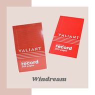 Valiant record book stitched red