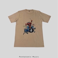 Elmos Drum T Shirt Beige Pentatonic Music Gift