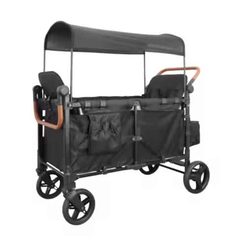 Outdoor Wagon Stroller 4 Seat with Full Canopy Camping Folding Wagon Stroller 4 Seater For
