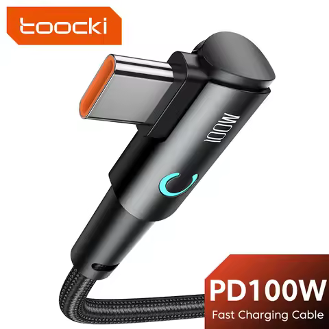 Toocki 5A USB Type C Cable PD100W Elbow Type C Fast Charging Cable For Xiaomi Samsung Huawei Type C 
