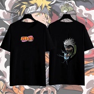 Amine NARUTO tshirt oversized t shirt Crew Neck Plain Black Cotton T shirt for men and plus size top