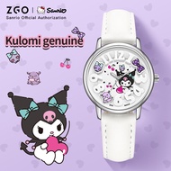 ZGO Sanrio Kuromi Girls Kids Quartz Watch Leather Strap Cute Waterproof Watch For Students Gift 2130