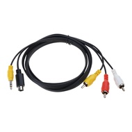 6 Feet S Video 4Pin And 3 5mm TRS Stereo Sound Male To 3RCA Male Composite Adapter Cable For Connect