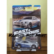 Hotwheels FNF Nissan Skyline R34 Brian Not Mint Free Protector