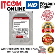 WESTERN DIGITAL RED PLUS PRO 2TB 4TB 6TB 8TB 12TB 128MB 3.5" SATA III NAS HDD (WD20EFPX WD60EFPX WD1