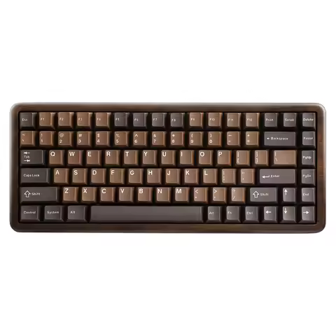 YUNZII WOOD84 Wireless Mechanical Keyboard, 75% Walnut RGB Backlit Wooden Keyboard, Tray Mount Hot-s