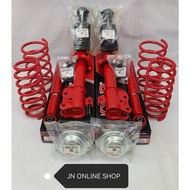 GAB Super R Absorber Heavy Duty Front &amp; Rear+Sport Spring+Abs Mtg (Kancil)+Abs Cover for Perodua Myvi Old &amp; LB Gas 1 Set