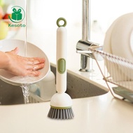 Kesoto Dish Brush Dishwashing Cleaning Scrubber Kitchen Dish Scrubber with Liquid Dispenser Multifun
