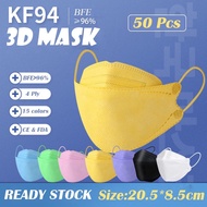 10pcs KF94 Premium Quality 4 ply Face Mask Korean Fashion Mas 6 Colors 口罩KF94 Face Mask Earloop Korea 3D Mask 4ply