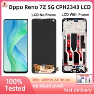 For Oppo Reno 7Z 5G CPH2343 LCD  Amoled  Display Touch Screen Reno7 Z Digitizer With Frame Assembly 