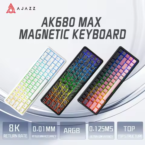 AJAZZ AK680 MAX Mechanical Keyboard Magnetic Switch 65% Gaming Keyboards Rapid Trigger 0.01mm 8K ARG