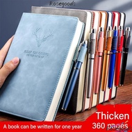 ROSEGOOD A5 Notebook, Ultra-Thick Thickened PU Leather Notepad, Creative With Pen Insert Agenda Book