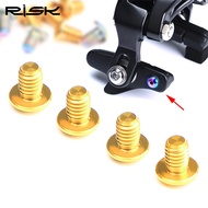 RISK TC4 Titanium Road Bike C-Brake Pad Fixing Bolts 4pcs/lot Bicycle C-Caliper Brake Locking Skin Screws For Road Clamp Brake