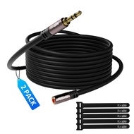 3.5mm Extension Cable 8 Feet (2 Pack), Male to Female Auxiliary Audio Stereo Cable, Headphone Extens