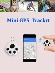 1入黑色小型時尚可愛智能犬寵物，BT 5.0 GPS跟踪器，防丟失警報標籤，無線兒童手提包車輛錢包鑰匙查找器，可與iOS和Android配合使用