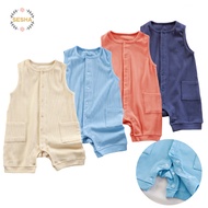 3-18 Months summer baby boy jumpsuit sleeveless pure cotton breathable romper outdoor clothing