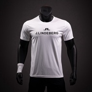 Golf Quick-Drying T-Shirt J Lindeberg Men's Round Neck Athlete Sports Men's Fitness Pullover Running Summer