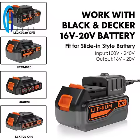 AF89-Li Battery Charger For Black Decker 10.8V 14.4V 20V LBXR20 LB20 LBX20 LBX4020 Electric Drill Sc