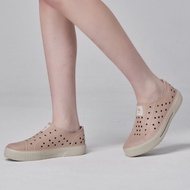 moz瑞典 駝鹿 雙色洞洞餅乾水鞋 (霧粉) 舒適厚底-附鞋扣