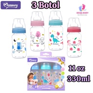 Momeasy 3 Botol 11 oz / 330 ml Gift set Newborn Wide Neck Feeding Bottle Set Botol Susu Bayi