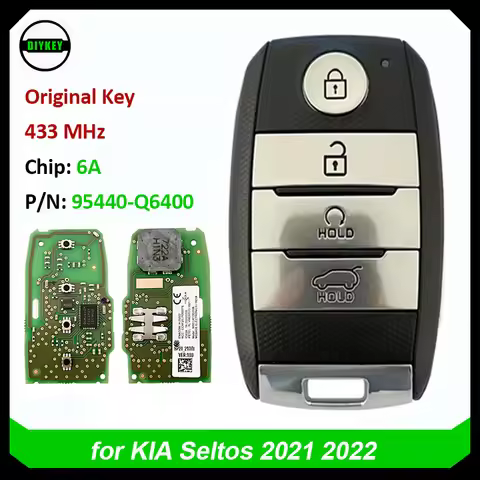 DIYKEY Original Smart Remote Key For KIA Seltos 2021 2022 2023 Keyless Entry 4 Button 433MHz AES 6A