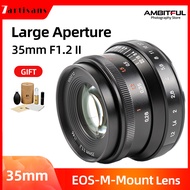 7Artisans 35mm F1.2 II  Manual Focus APS-C Large aperture Lens For Canon / Sony / Fujin / Olympis / Panasonic