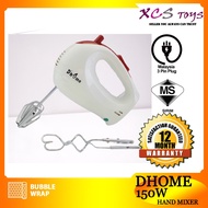[Ready Stock] DHOME Hand Mixer 150W HM-501 , 1 Year warranty 2 beaters+2 hooks