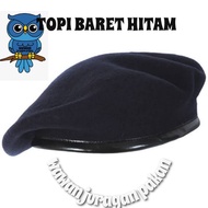 topi baret hitam / topi baret tni / baret polisi / dll