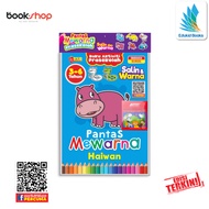 Buku Aktiviti Prasekolah - SET Buku Pantas Mewarna Haiwan Rimba - PENSEL WARNA - Dwibahasa - Buku Ka