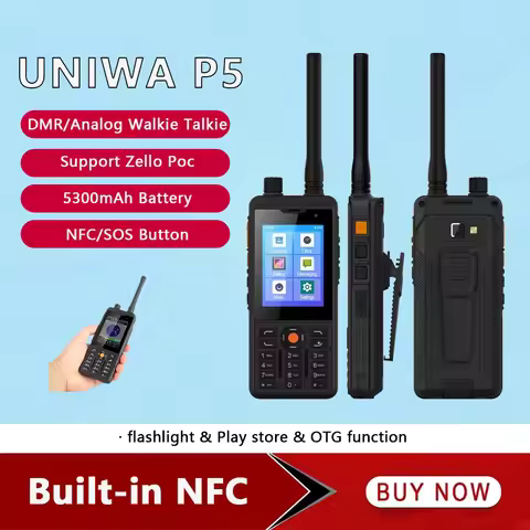 UNIWA P5 2.8 Inch POC/DMR Digital Radio Android 4G Walkie Talkie Mobile Phone Android 9.0 LTE 4G Cel
