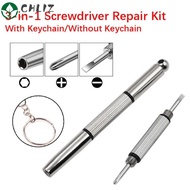 CHLIZ Eyeglass Screwdrivers, Hand Tool with Keychain Screwdriver Repair Kit, Multi-function 3-in-1 Steel Eyeglass Repair Tools Watch