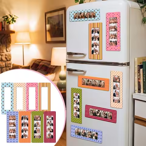 8-Piece Set of 2 X 6-Inch Modern Magnetic Photo Frames, Fridge Magnets (Three Styles To Choose From)