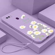 Casing OPPO A5S A12 A7 OPPO A3S A5 A12E OPPO F9 PRO OPPO F7 F5 A73 Small Daisy phone case Straight Edge Full Cover Lens Silicone Soft Shockproof New female phone case