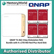 [QNAP Authorized Distributor]QNAP TS-462 4 Bay Tower NAS bundle promotion with 4 x WD Red Plus NAS H