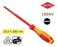 Knipex ไขควงกันไฟ VDE 1000V สำหรับสกรูหัวแบน (ขนาด: ความกว้างหัว x ความยาวแกน)