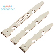 BENECREAT 1set 1 set Wood Tapestry Woven Combs Knitting Looms Shuttles Blanched Almond 17.7x3.15x0.2