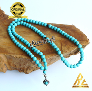 Tasbih Batu Akik Pirus Persia ASLI Alam Natural Original 99 Butir