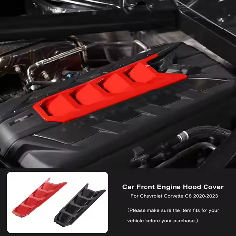 ABS Carbon Fiber Car Front Engine Hood Cover Trim Sticker For Chevrolet Corvette C8 Stingray Z51 Z06