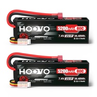 HOOVO 2S 7.4V 5200mAh 80C RC LiPo Battery Hard Case with Deans Connector for RC Buggy Vehicles Car B