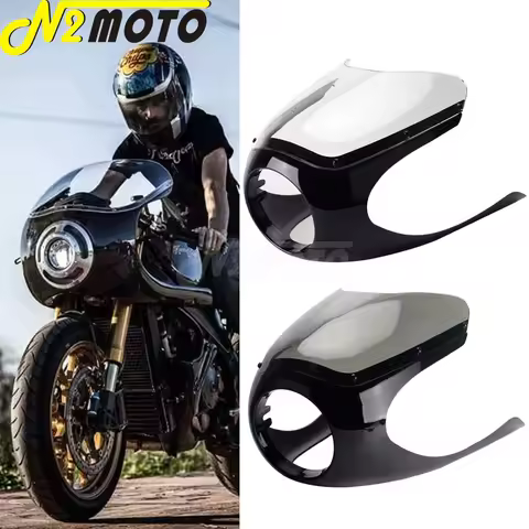 Cafe Racer Style 6-1/4" Headlight Half Fairing Cowl Mask For Honda CB CM Yamaha XS XSR XJ XV RD 400 