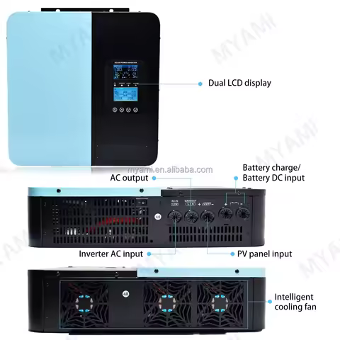 3KW 12V 24V 48V 60V 72V 96V Off-grid Solar Single Phase Hybrid Inverter Pure Sine Wave Power Inverte